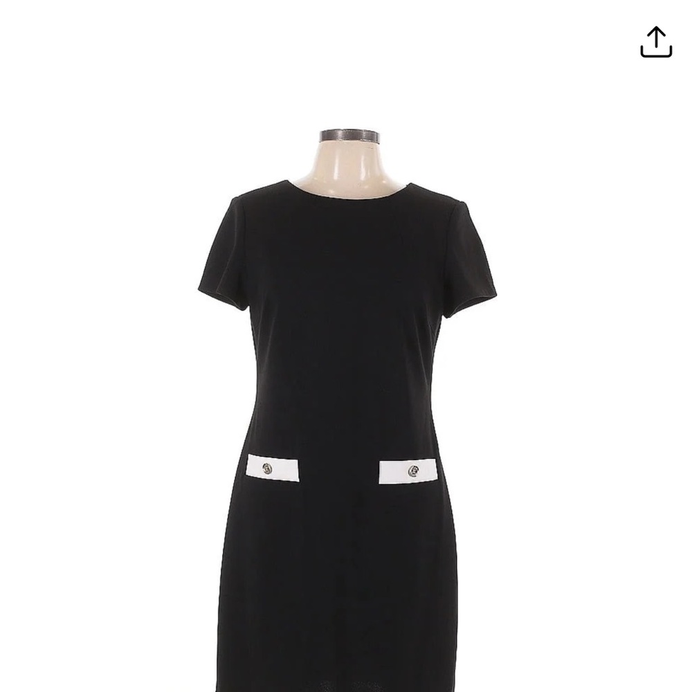 Elegant Black Dress with White Accents